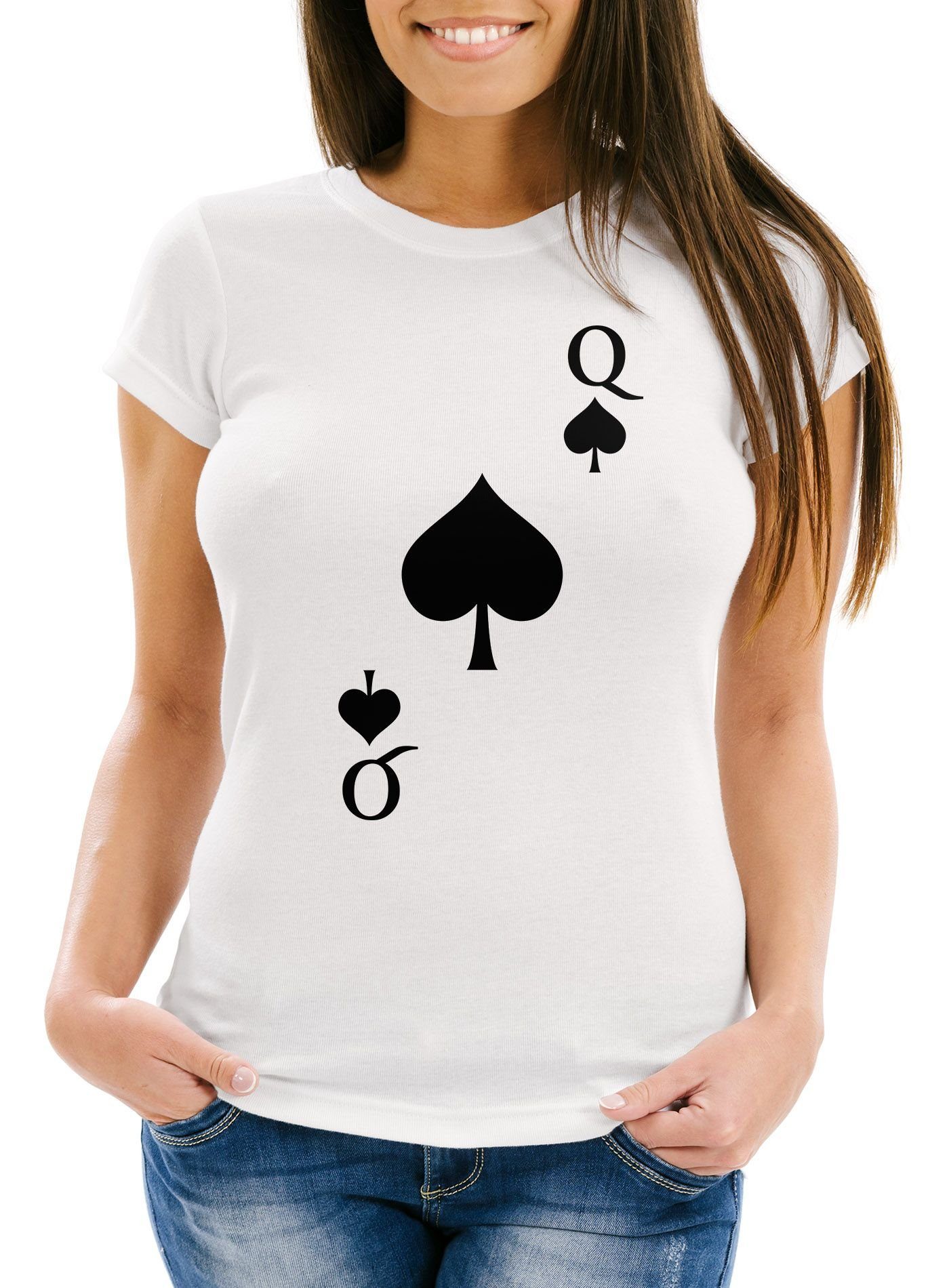 MoonWorks Print-Shirt Damen T-Shirt Kartenspiel Kostüm günstig online kaufen