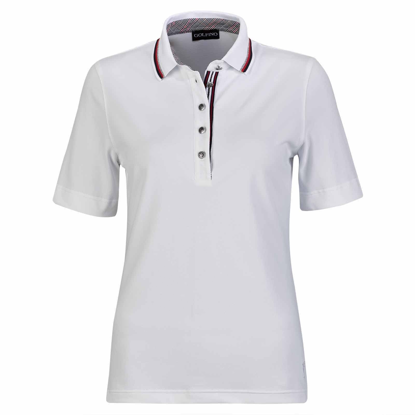 GOLFINO Poloshirt Golfino Club Short Sleeve Polo Optic White