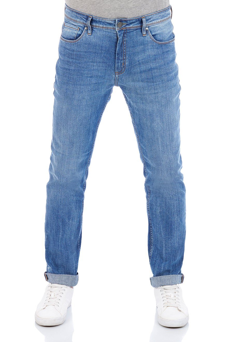Blue Denim DENIMFY Straight-Jeans Stretch Fit Straight Middle (M236) mit Jeanshose Jeanshose DFMiro Herren