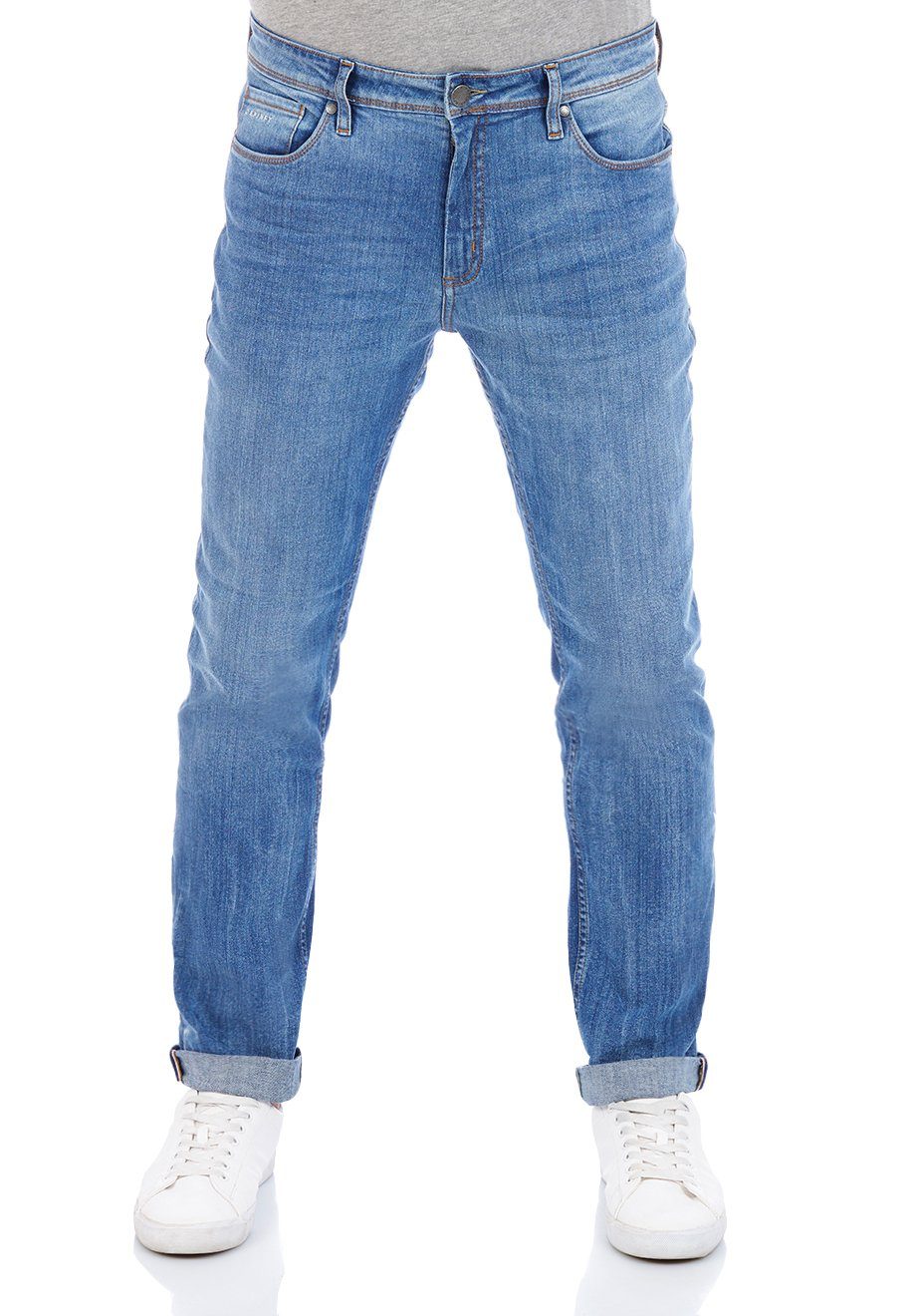 DENIMFY Straight-Jeans Herren Jeanshose DFMiro Straight Fit Jeanshose mit Stretch