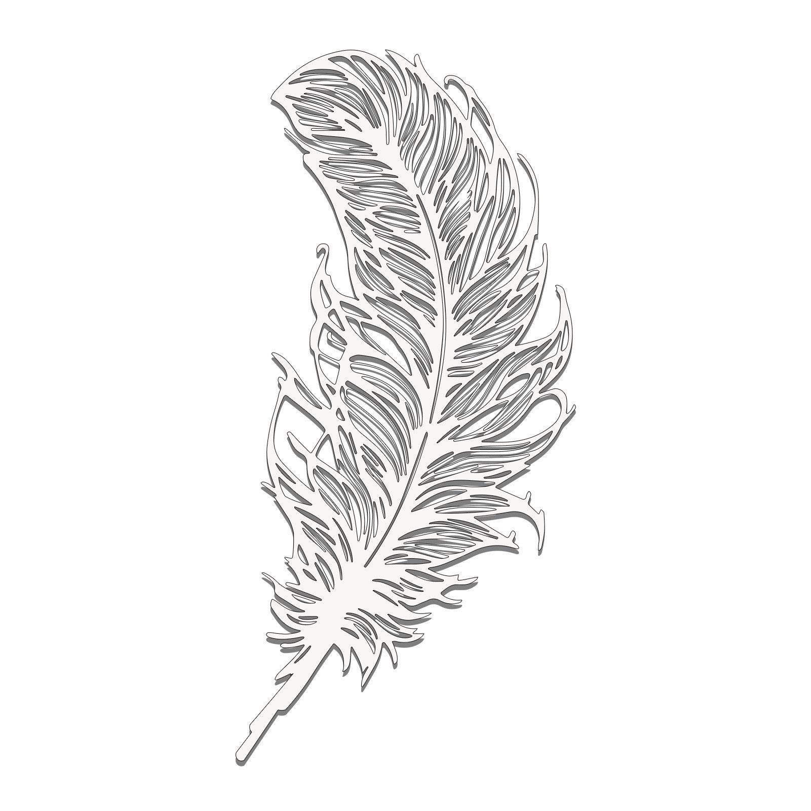 Jumpeak Wanddekoobjekt Exquisite Feder, Feder Metall Kunst Wanddekoration, Natur Elemente, Hergestellt aus Metall,Schwarz,weiß,Gold, Silber