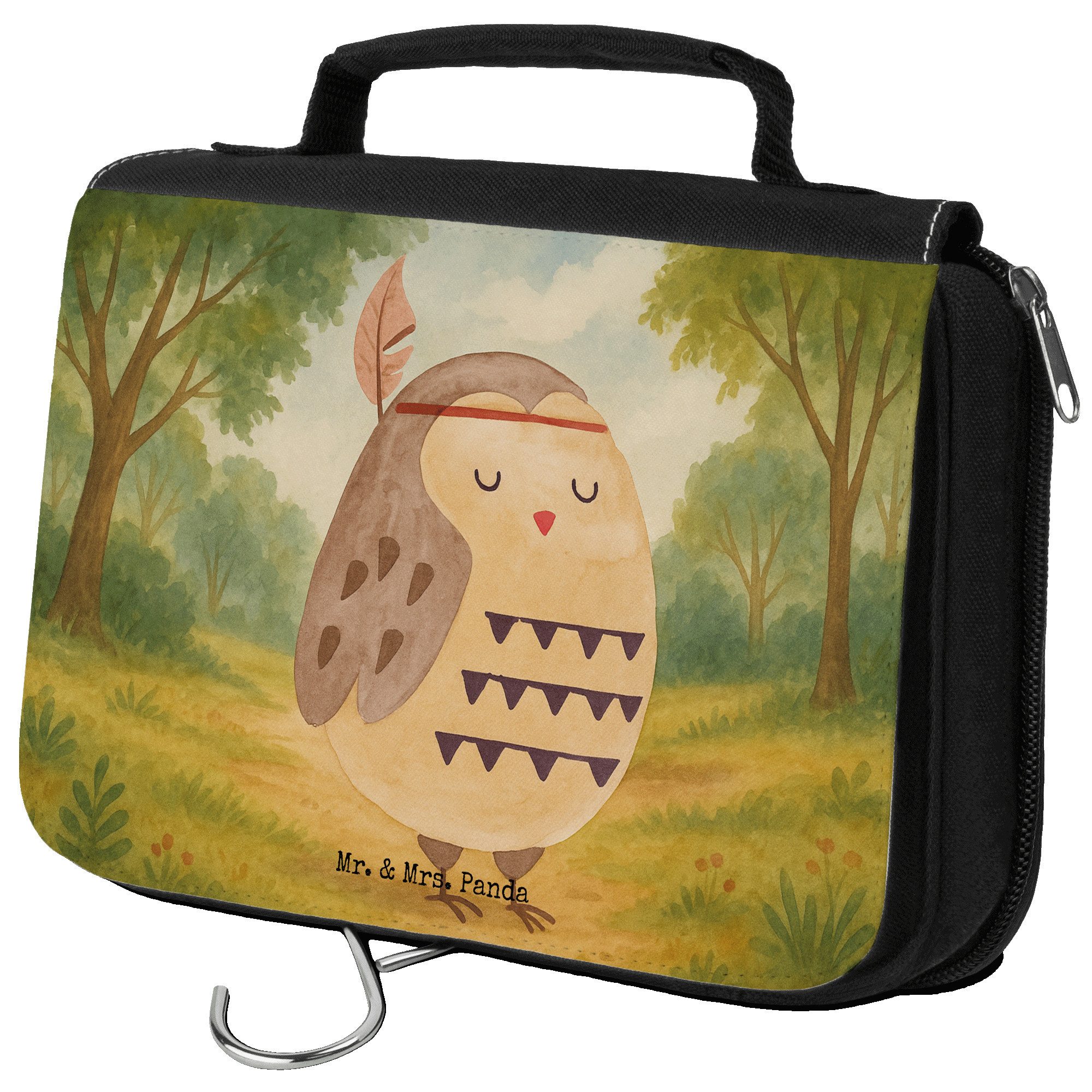 Kulturbeutel Eule Federschmuck Design, kosmetiktäschchen, Weiß, Kulturtasche, Deko