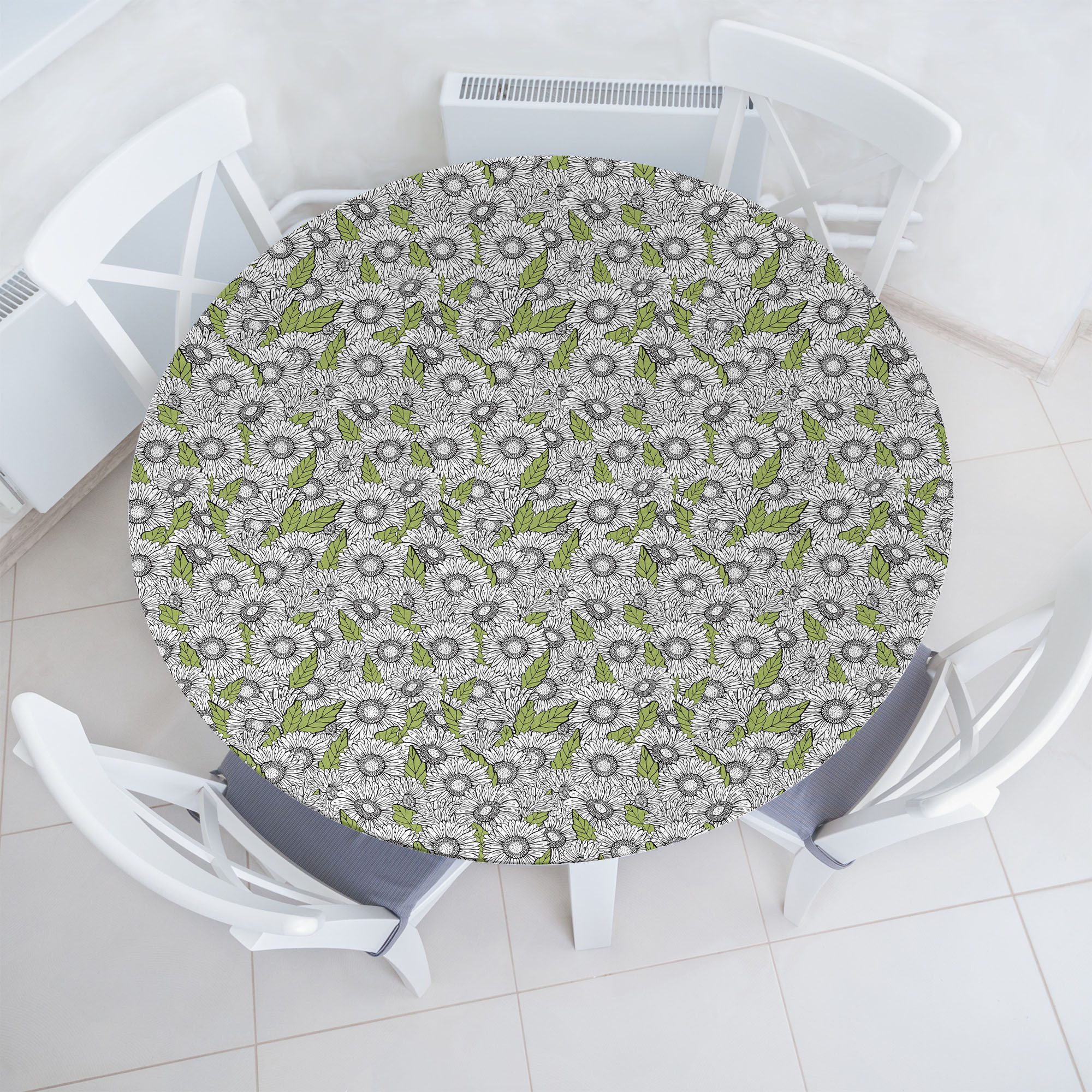 Tischdecke Rundum-elastische Stofftischdecke