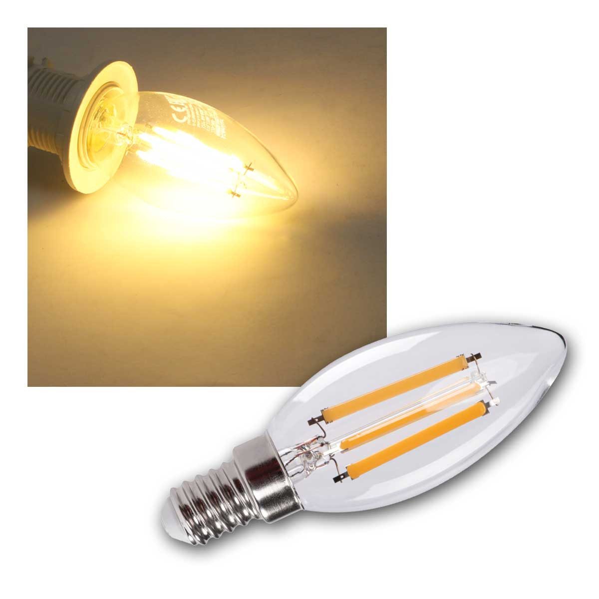 Kanlux LED Deckenstrahler E14 Filament Kerze XLED C35 3,8W warmweiß 806lm, warmweiß