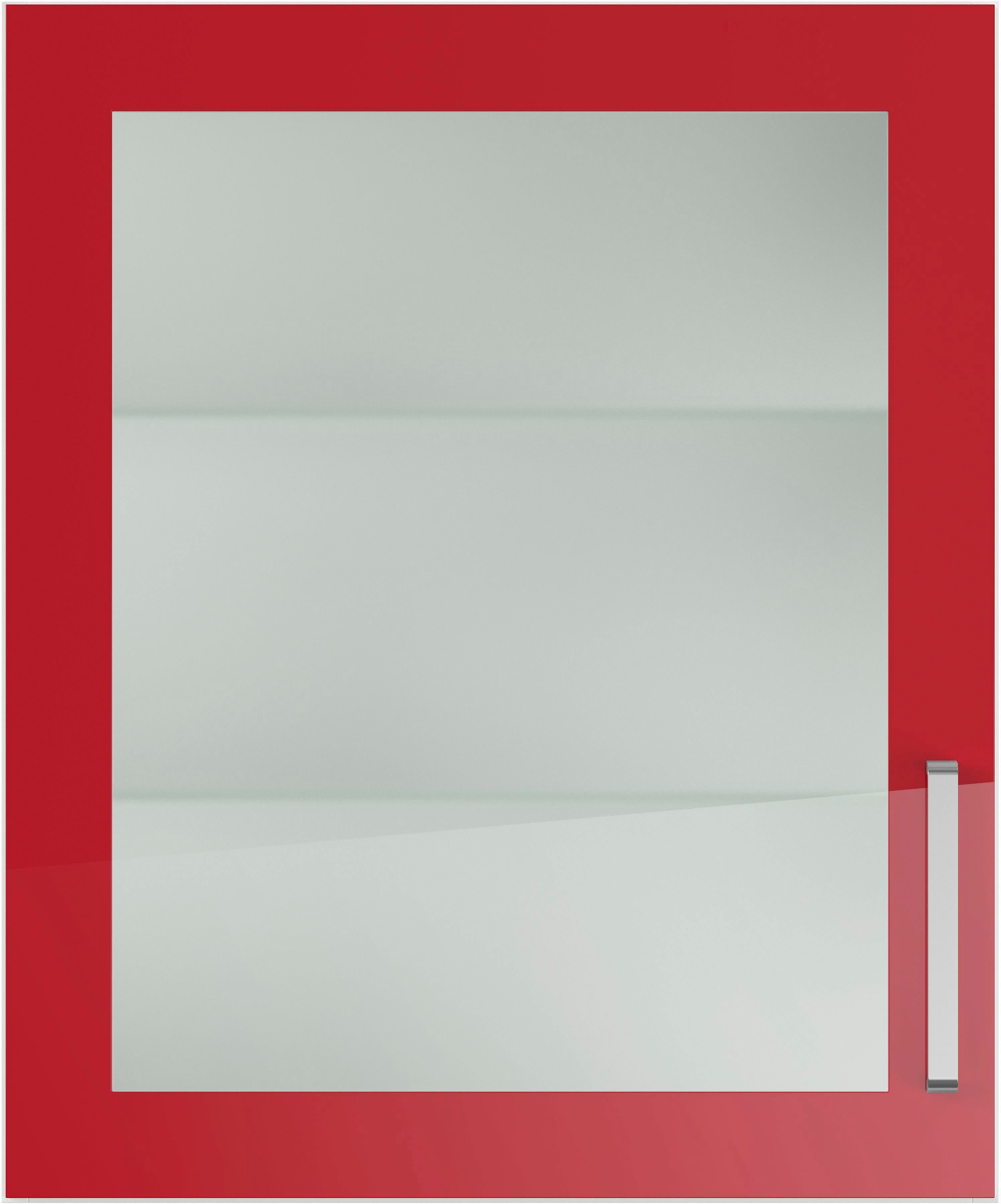 Glasdrehtür Hochglanz mit IMPULS Rot Glashängeschrank KÜCHEN