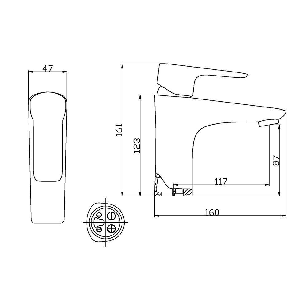 Einzel) Schwarz Waschtischarmatur 1-St., Aloni Waschtischarmatur Aloni Force (einzel, ZS80703B matt