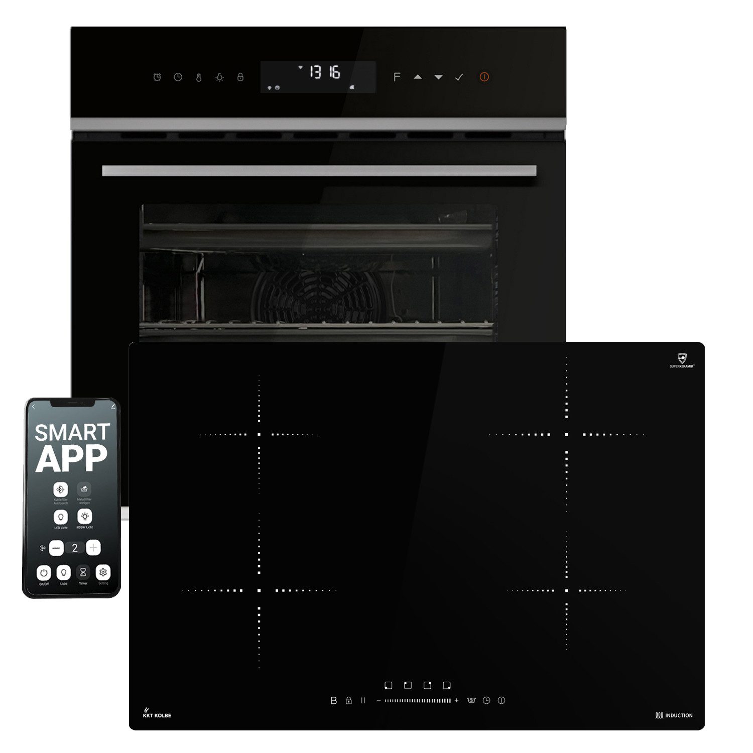 Backofen-Set KKT KOLBE Backofen und Induktionskochfeld SET8319PHCIH877RL