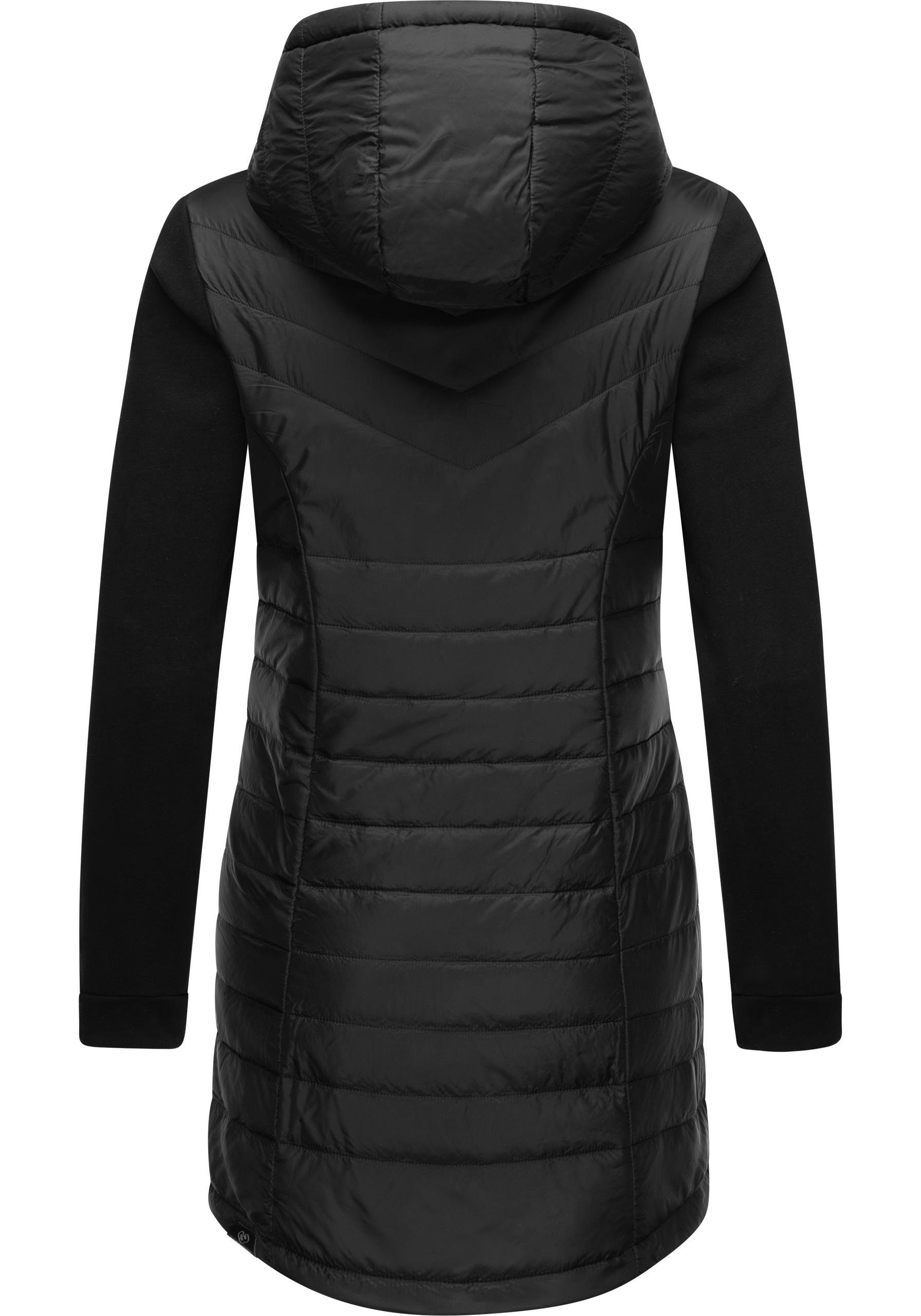 Ragwear Steppmantel Lucinda Long Mantel aus modernem Materialmix mit Kapuze