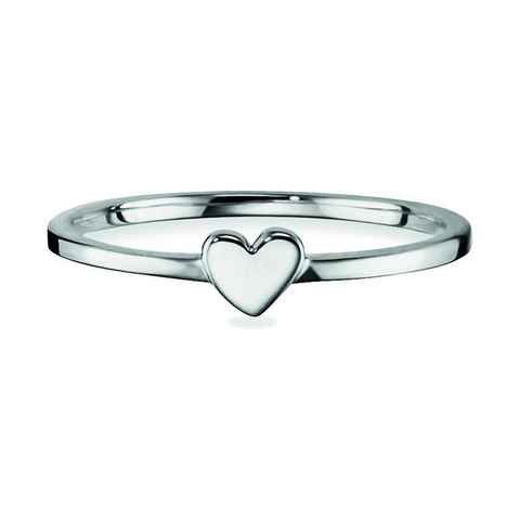 CAÏ Fingerring 925/- Sterling Silber rhodiniert Herz