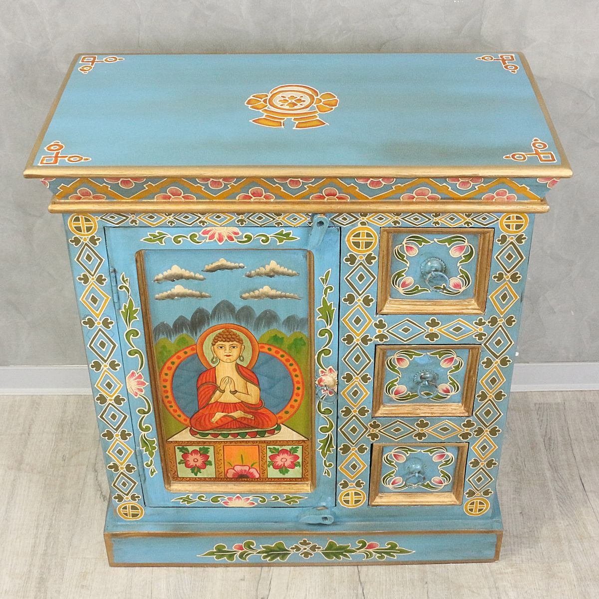 69 Galerie Handarbeit Oriental Blau Mehrzweckschrank cm Wandschrank Sherab Tibet