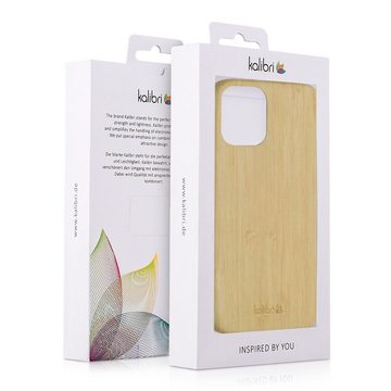 kalibri Handyhülle Hülle für Apple iPhone 12 mini, Handy Holz Schutzhülle - Slim Cover Case