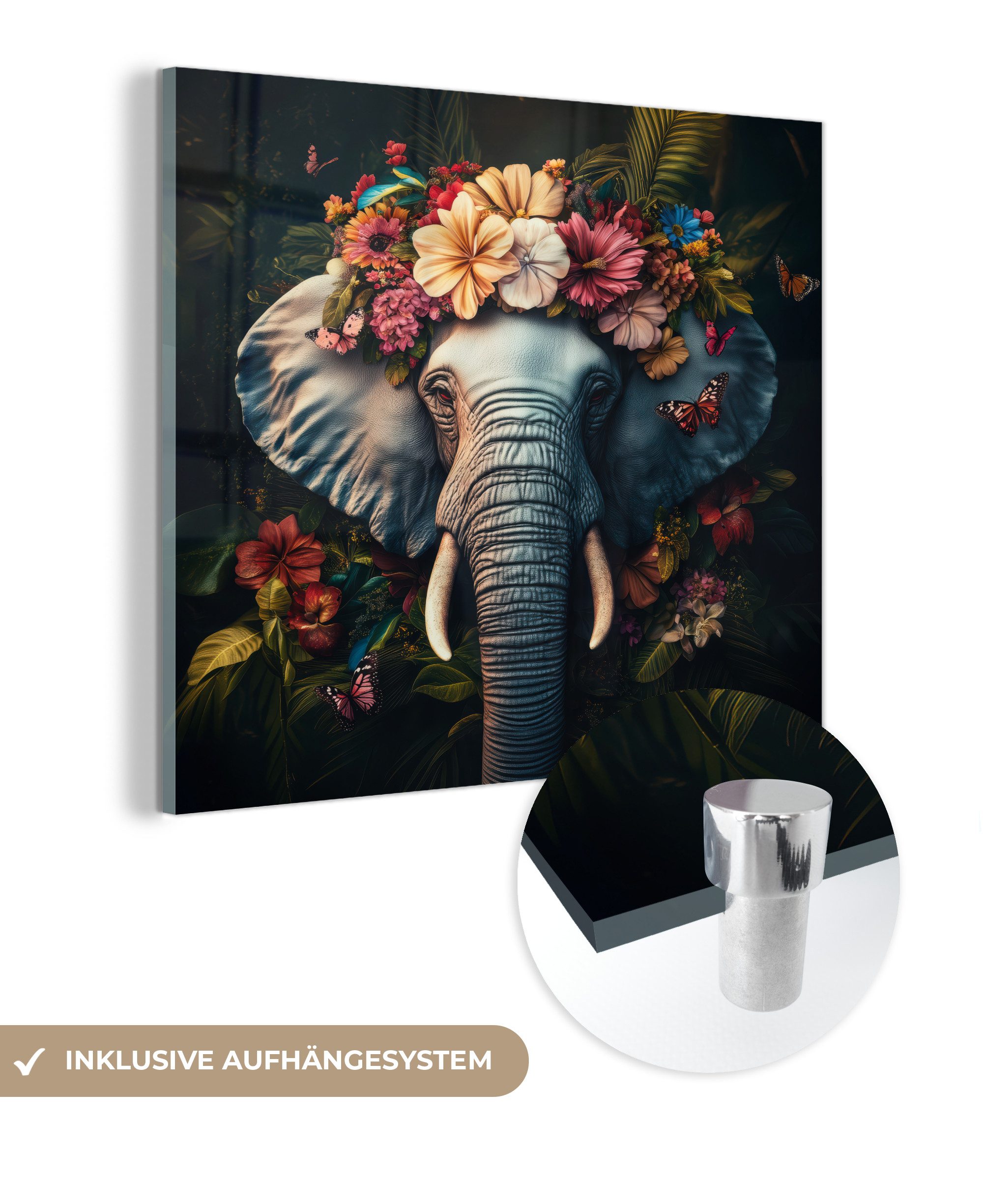 MuchoWow Acrylglasbild Elefant - Tiere - günstig online kaufen