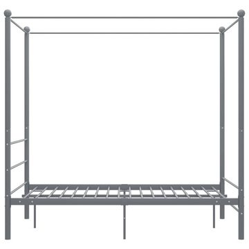 vidaXL Bett Himmelbett Grau Metall 120x200 cm