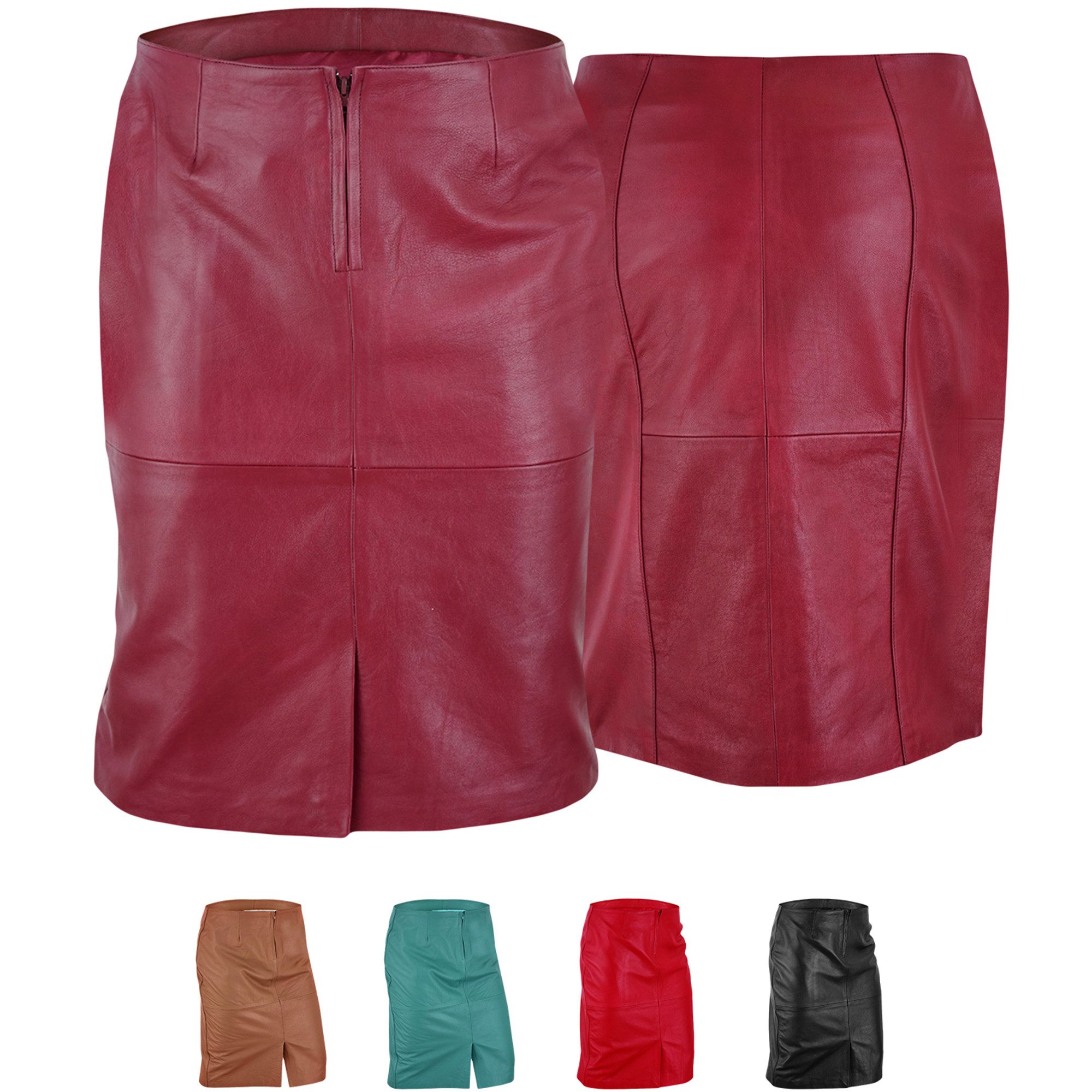 German Wear Lederrock Trend452R Midi Trendiger Midi Lederrock aus Lammnappa günstig online kaufen