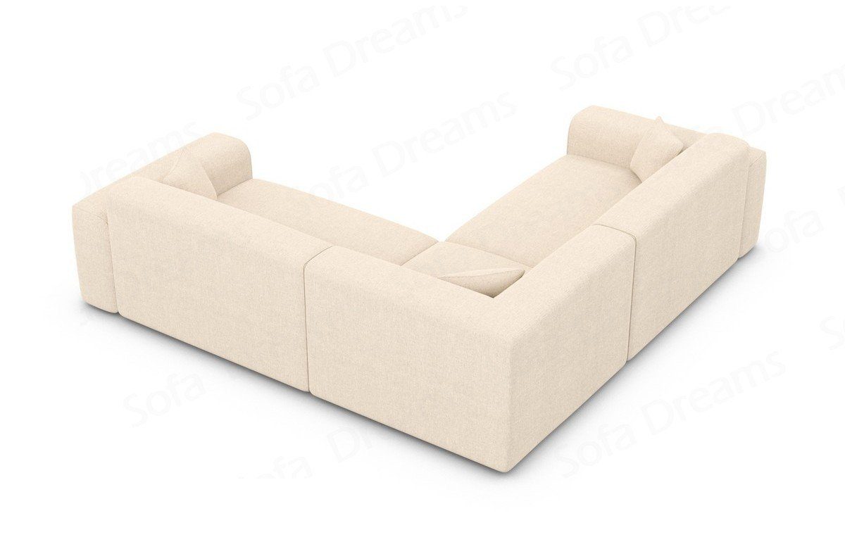 Mallorca Loungesofa L Sofa Strukturstoff Stoff Sofa Design Stoffsofa, Form Ecksofa Dreams beige02