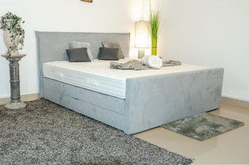 PAARA Boxspringbett Madrid mit Bettkasten Stauraum H2 H3 fussteil, mit einzigartigem Belüftungssystem