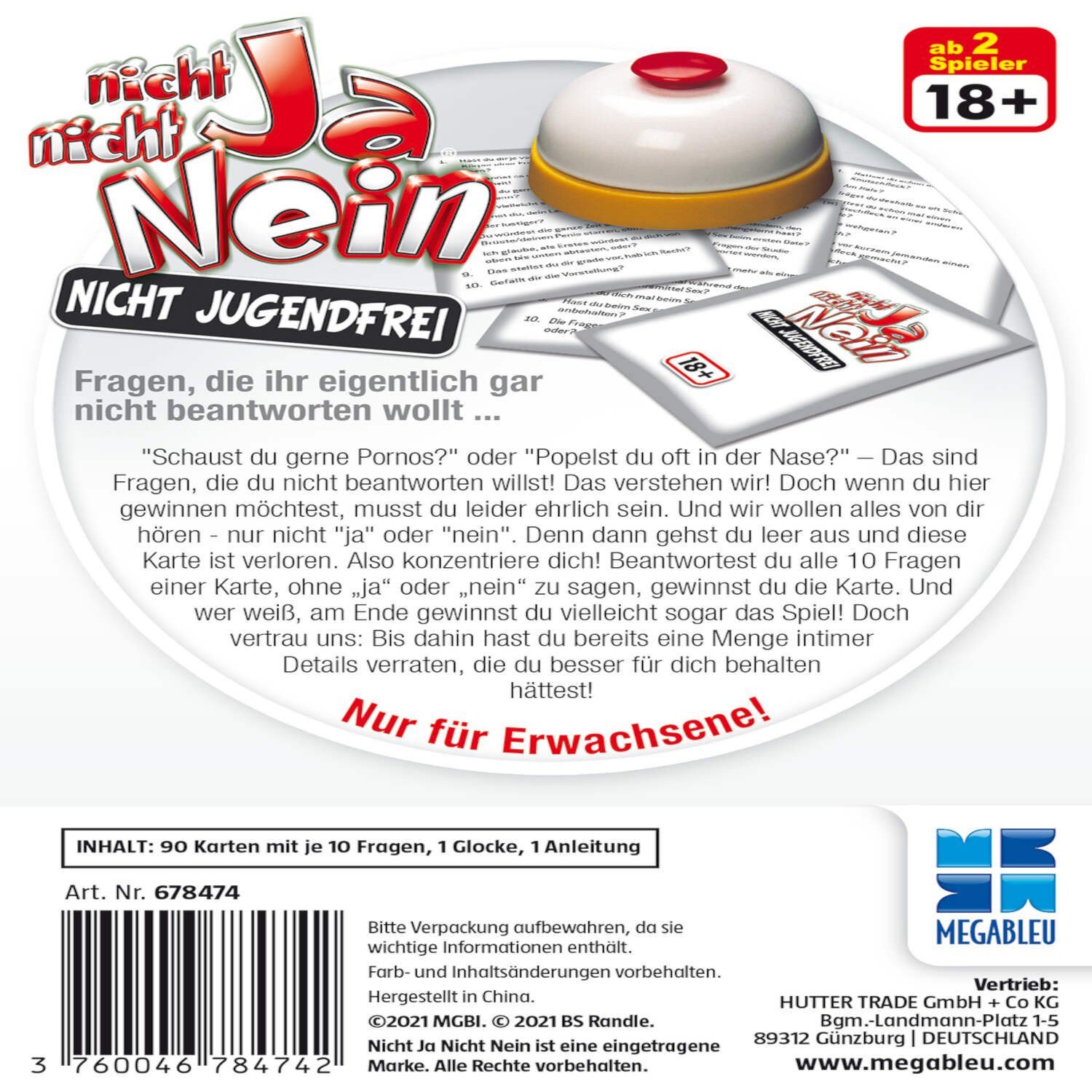 MEGABLEU Spiel Nicht Ja Nicht Nein - nicht jugendfrei, Nicht Ja Nicht Nein - nicht jugendfrei