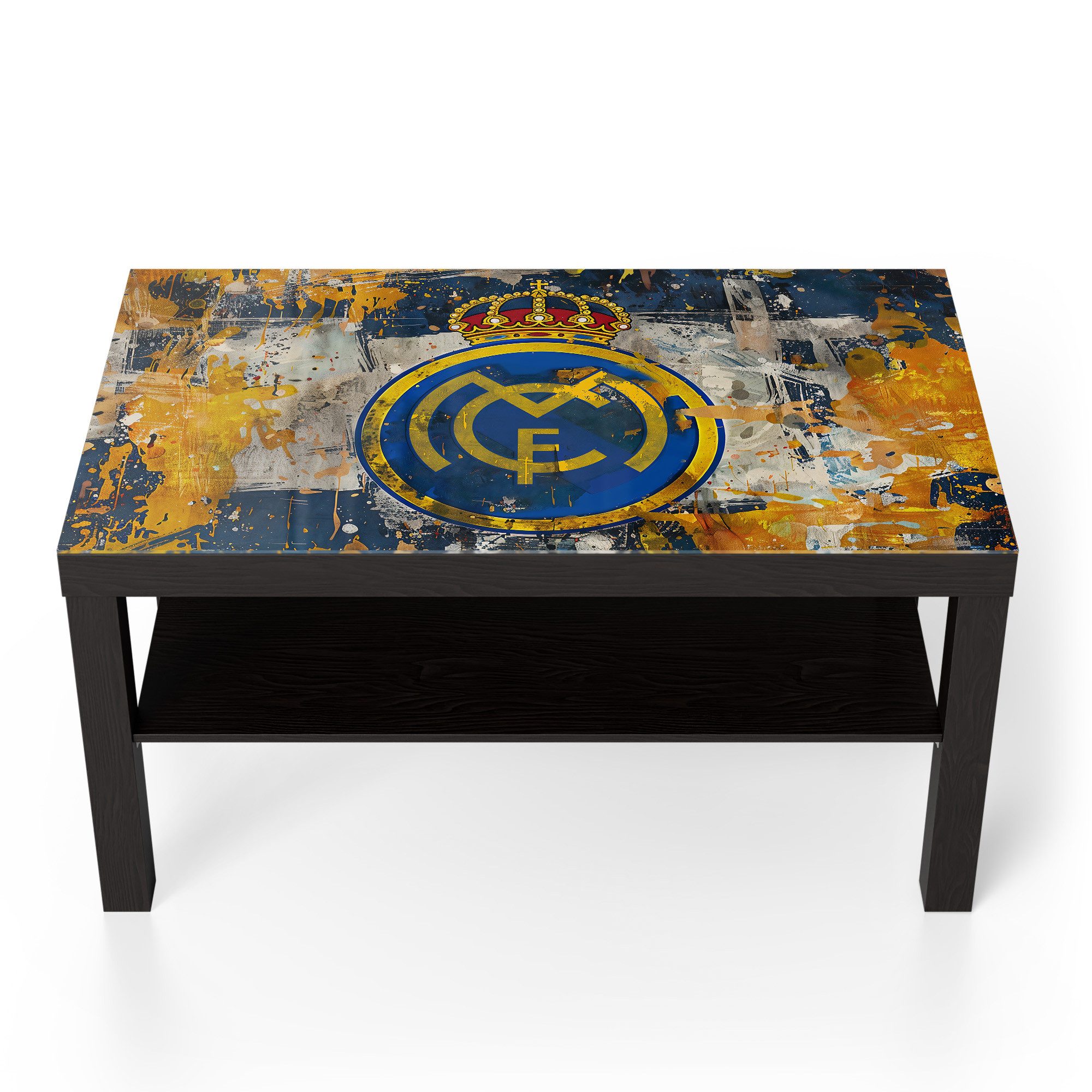 DEQORI Couchtisch 'Wappen Real Madrid', Glas Beistelltisch Glastisch modern