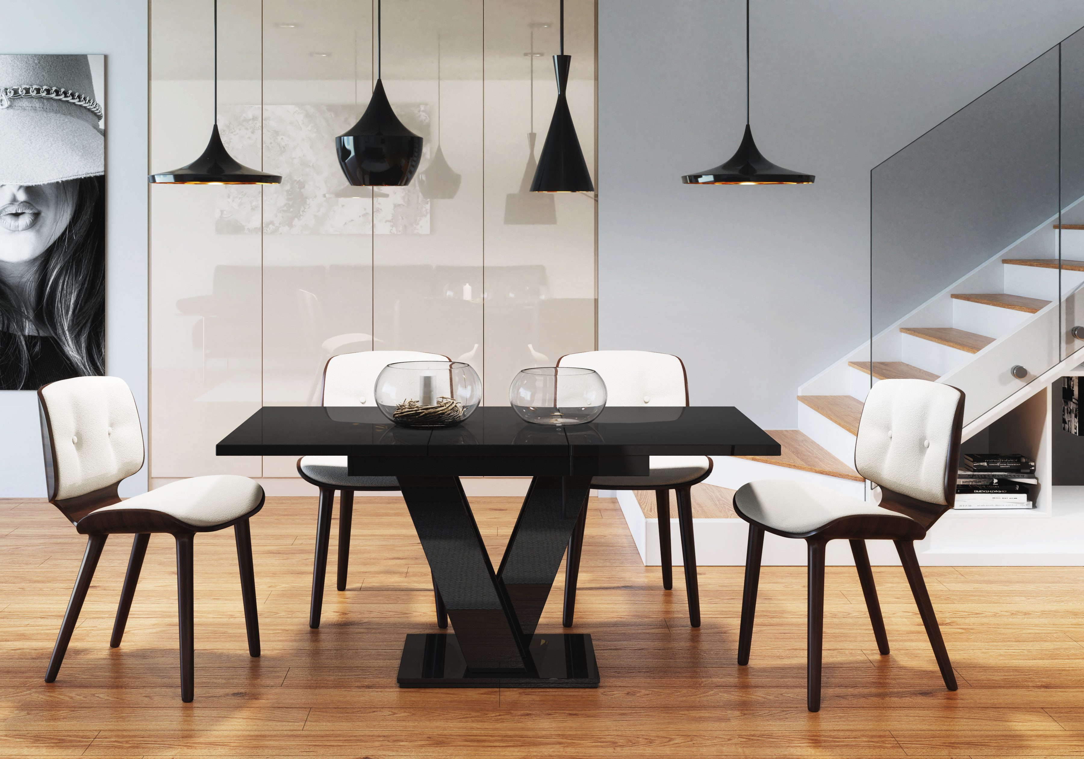Compleo Esstisch Vinci Esszimmertisch, ausziehbar 120-160 cm, Esszimmer