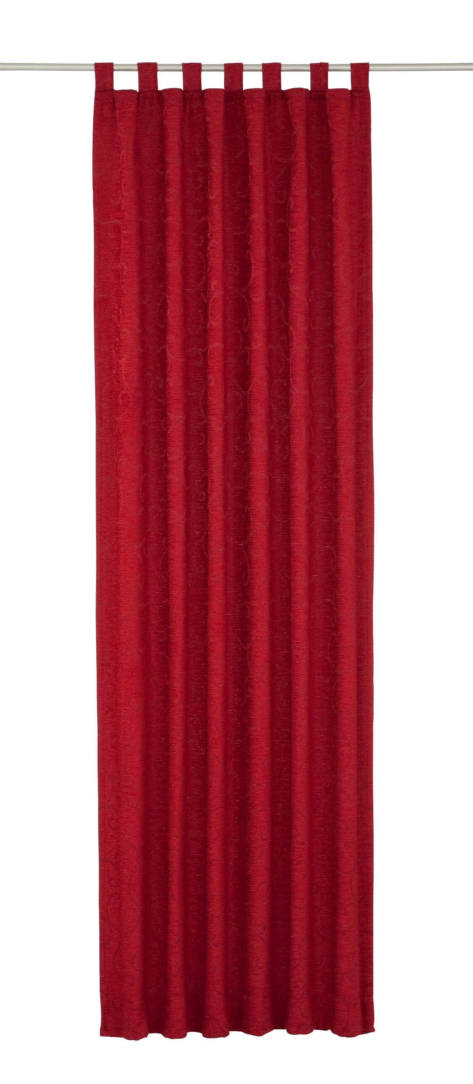 Vorhang Toco-Ranke, Wirth, Schlaufen (1 St), blickdicht, Chenille rot
