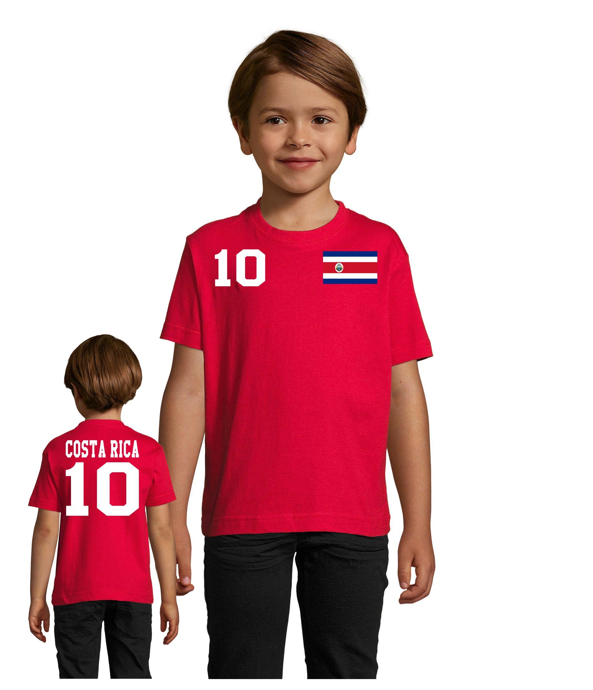 Blondie & Brownie T-Shirt Kinder Damen Costa Rica Sport Trikot Fußball  Football Meister WM Copa | Rundhalsshirts