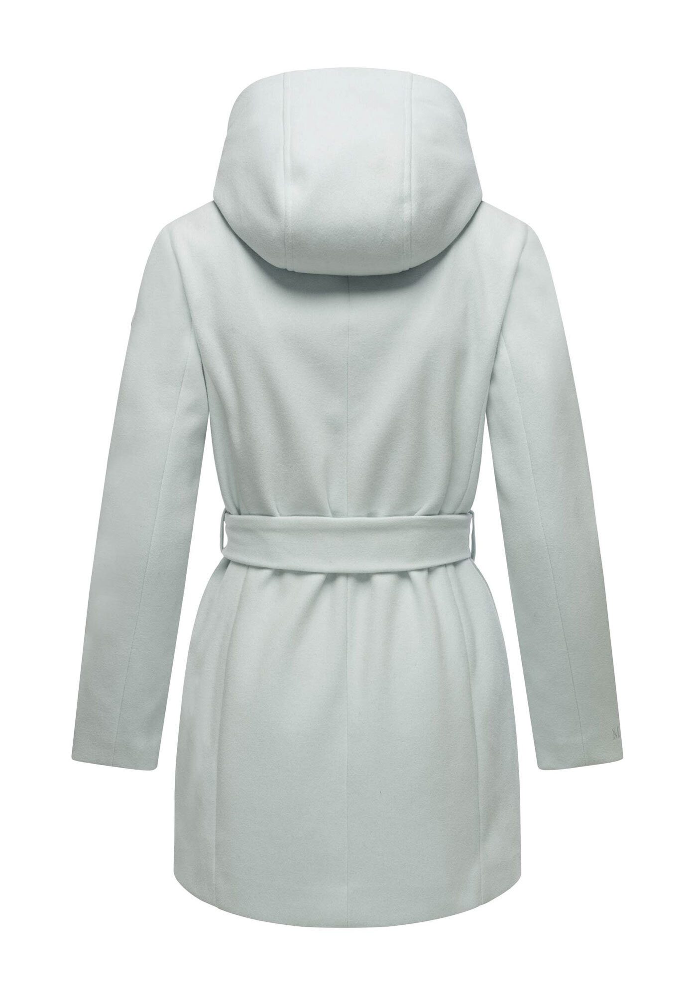 Marikoo Kurzmantel Katalinaa Eleganter Wickel Mantel mit Taillengürtel und Oversized Hood Kapuze