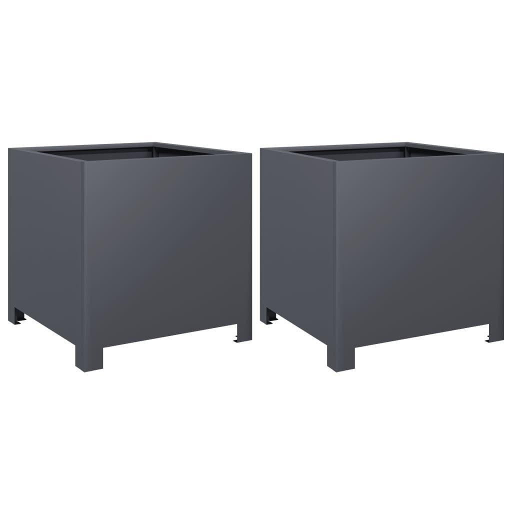vidaXL Blumentopf Pflanzkübel 2 Stk. Anthrazit günstig online kaufen