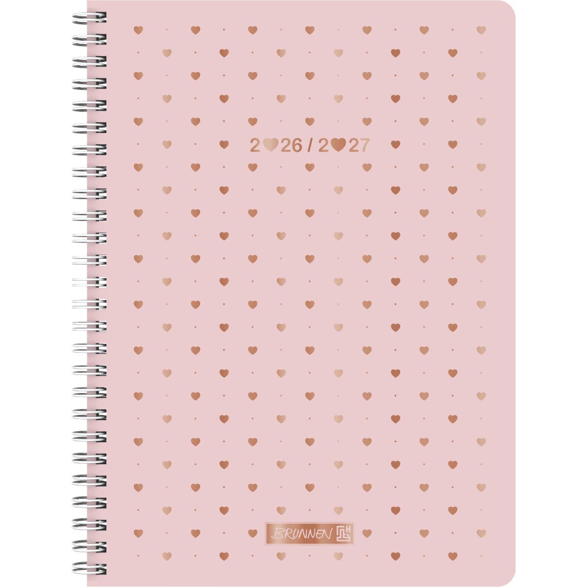 BRUNNEN Buchkalender Schülerkalender A5 1 Woche/2 Seiten Pretty Pink 2026/2027 (3 Stück)