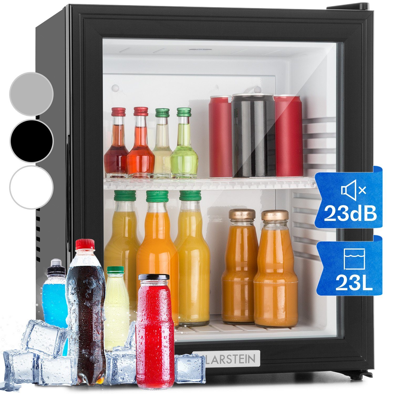 Klarstein ohne Table cm Hausbar cm 10005439A, Kühlschrank Kühlschrank Minikühlschrank Top 38 Glastür klein breit, HEA-MKS-12 Gefrierfach hoch, 47