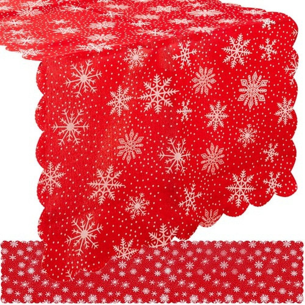 Ruhhy Tischläufer Weihnachtstischläufer Tischdecke (Spar-Set 1-tlg, dekorativ), waschbar, leicht zu reinigen und platzsparend aufzubewahren