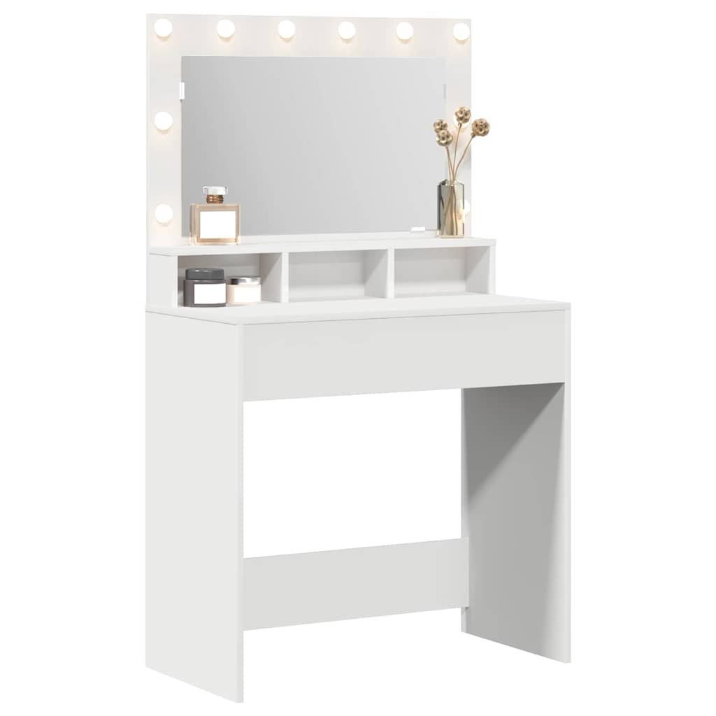 vidaXL Schminktisch Schminktisch mit Regal Weiß 78,5 x 41 x 135 cm Holzwerk günstig online kaufen