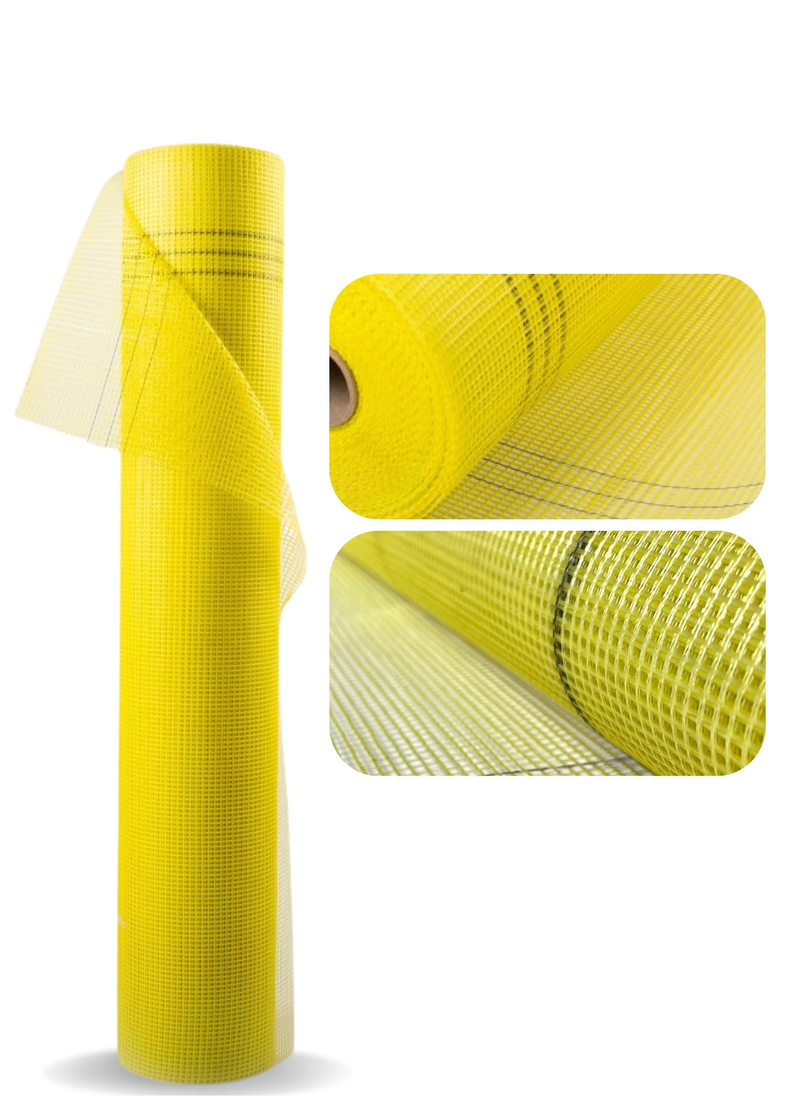 VaGo-Tools Glasfasergewebe 50m² Armierungsgewebe Glasfasergewebe Gewebe 165g/m² Gelb 4x4mm Putzge