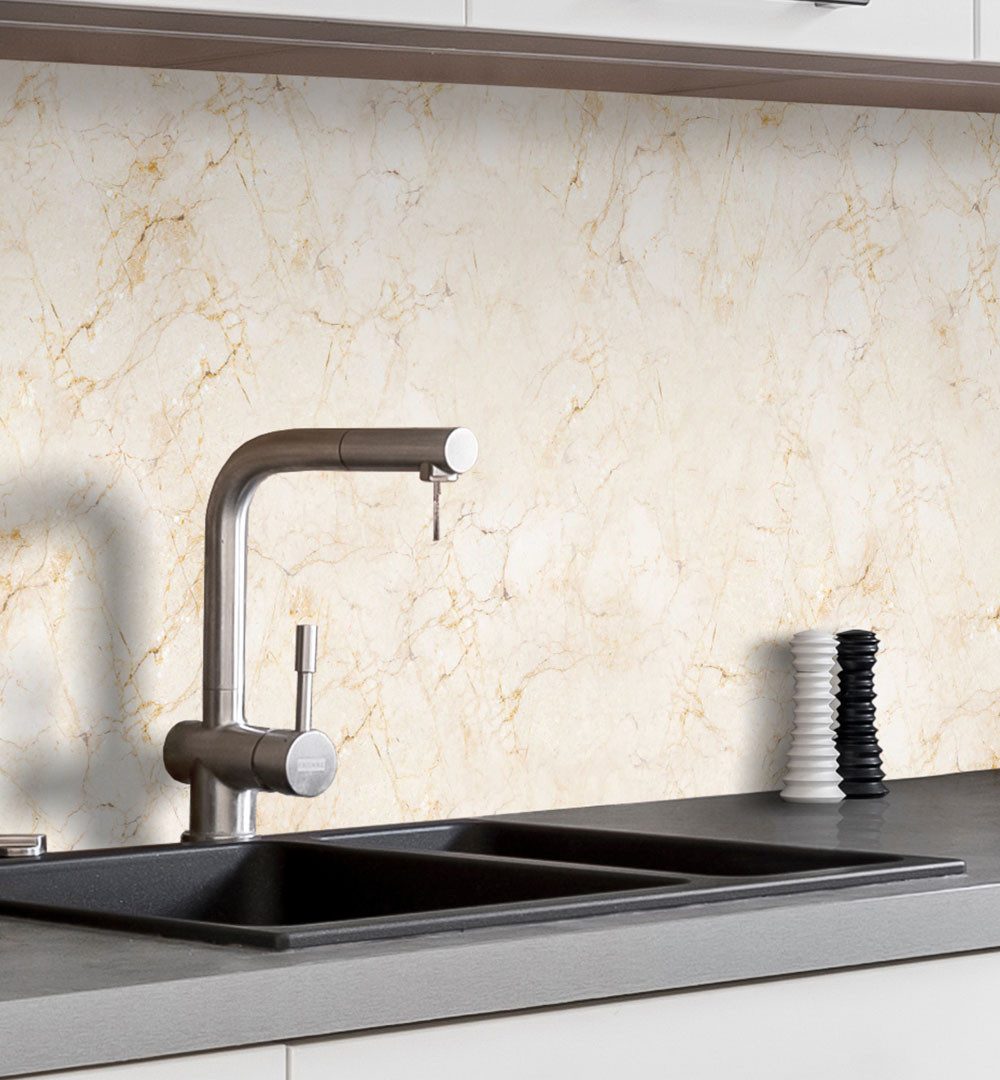 MyMaxxi Küchenrückwand Küchenrückwand selbstklebend Marmor beige hell Spritzschutz Folie, (Klebefolie Küchenrückwand aufgerollt B 60 cm x H 60 cm), Beige Marmor 02 B 60 cm x H 60 cm