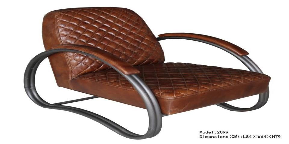 Xlmoebel Sessel Echtleder Vintage Sessel mit nostalgischer Optik und hohem Komfort (Sessel), Hergestellt in Europa