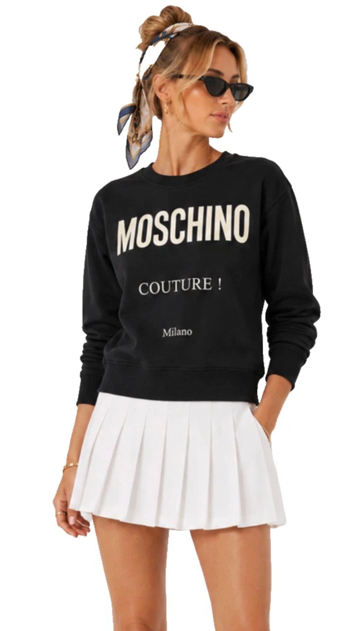 Moschino Sweatshirt Couture! Logo Print Baumwolle Premium Pullover Sweater Elastische Rippbündchen an Ärmeln, Kragen und Saum
