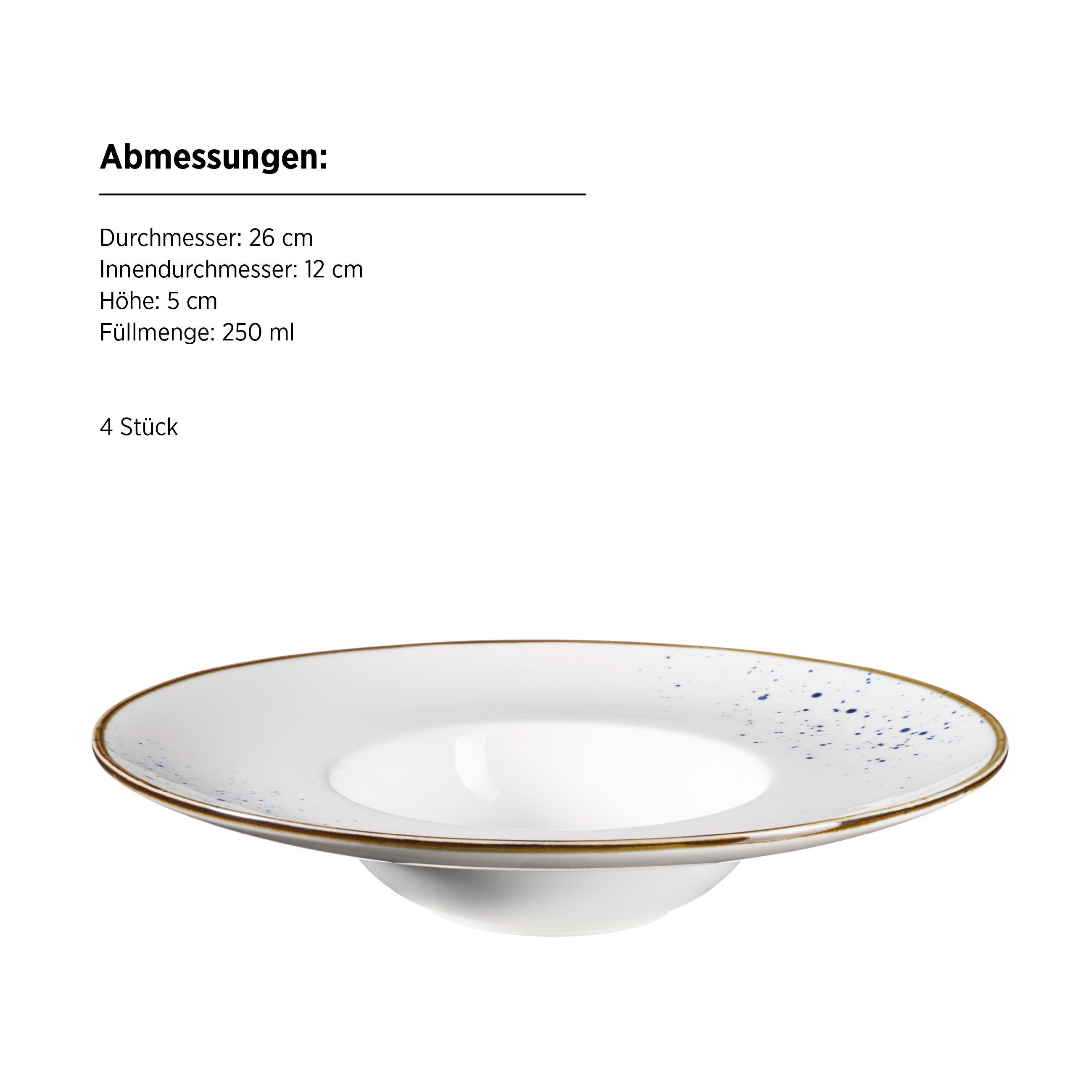 MÄSER Teller-Set Pintar (4-tlg), 4 Personen, Porzellan