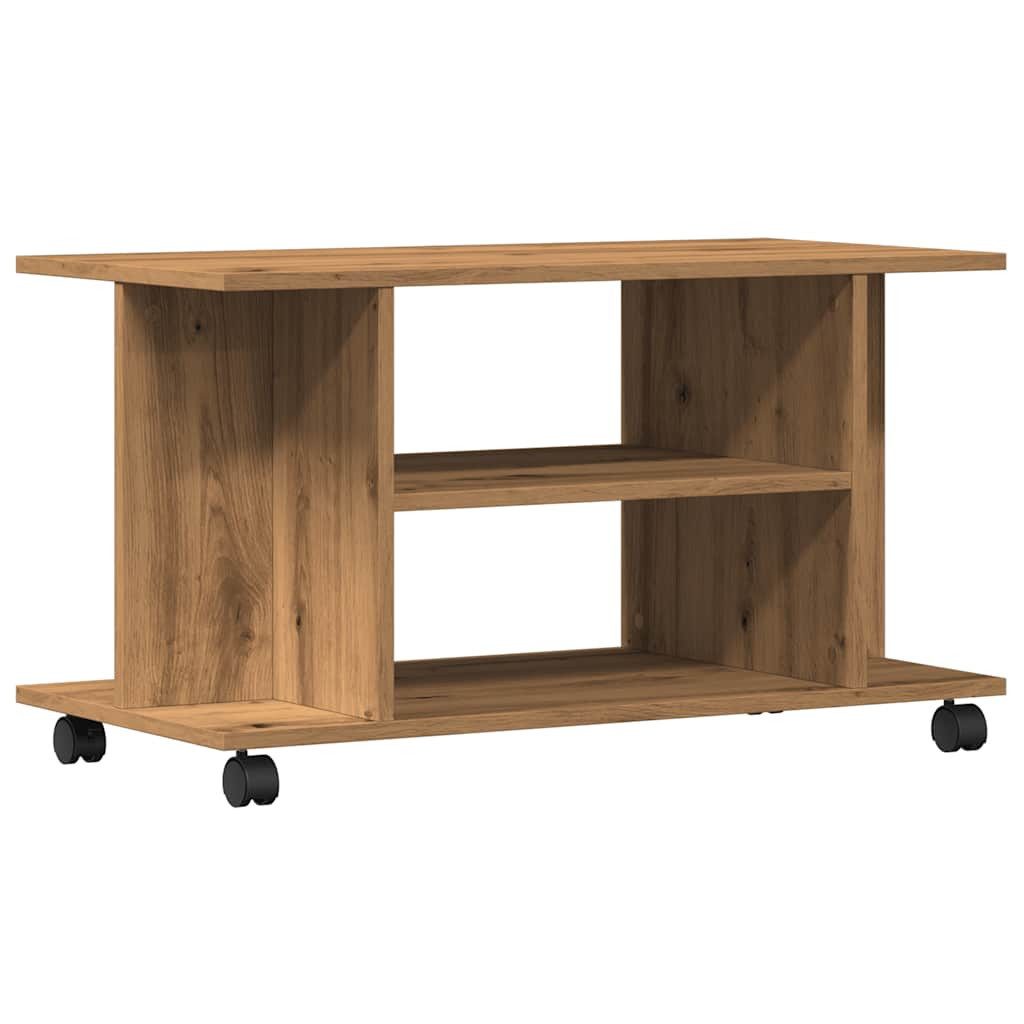 vidaXL TV-Schrank TV-Regal mit Rollen Artisan-Eiche günstig online kaufen