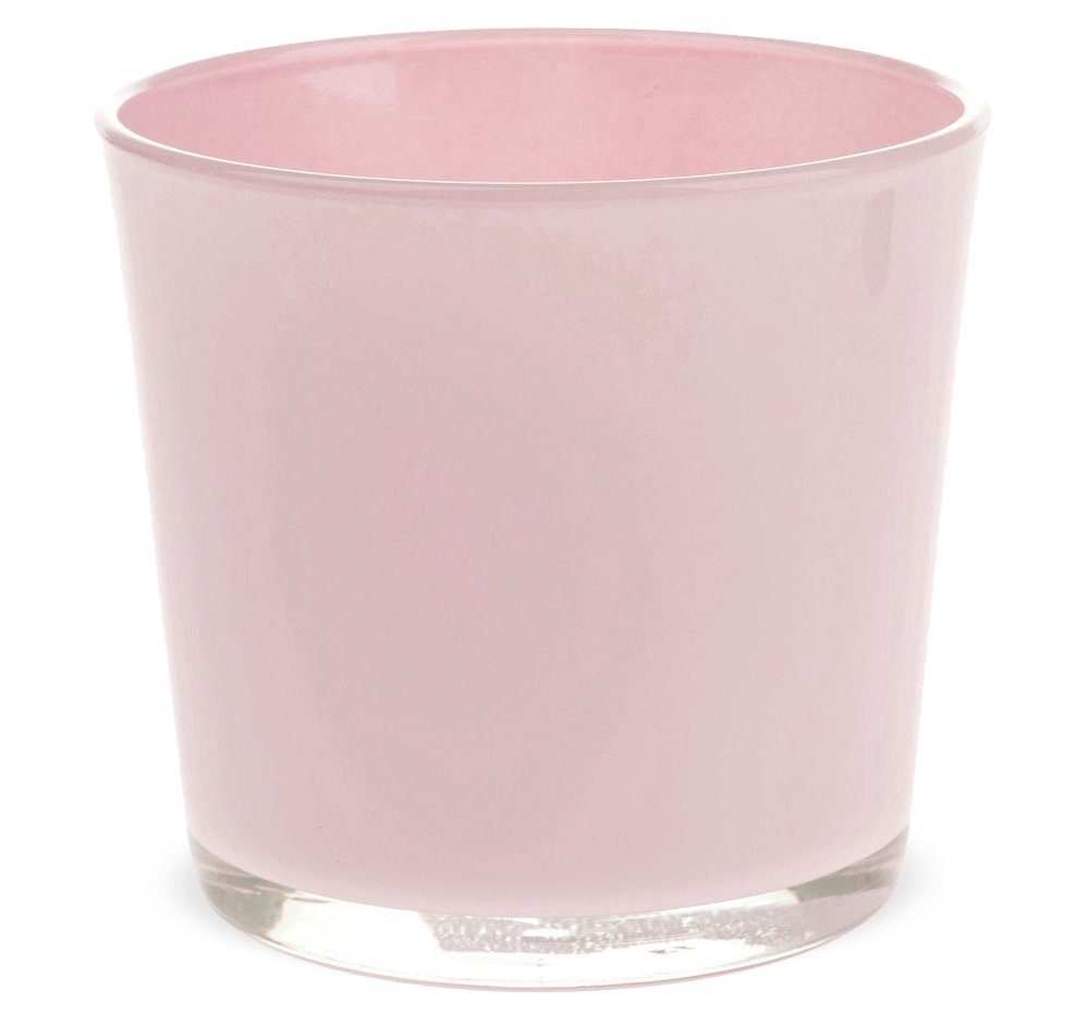 matches21 HOME Teelichtglas & HOBBY rosa Pflanzgefäß rund 11,5 cm Glastopf St) Blumentopf (1 Übertopf