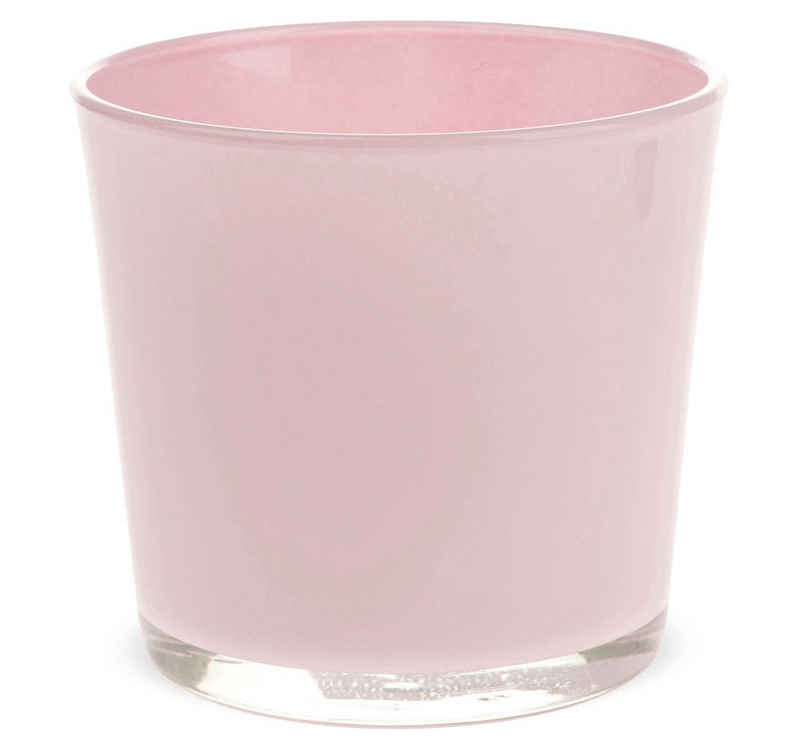 matches21 HOME & HOBBY Blumentopf Glastopf Pflanzgefäß Teelichtglas rund Übertopf rosa 11,5 cm (1 St)