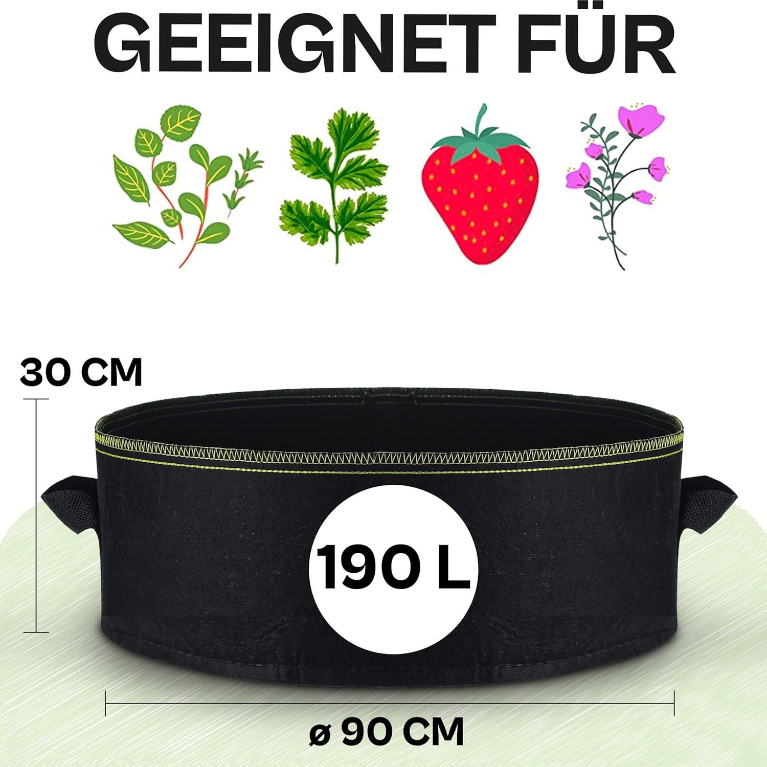 Praknu Pflanzkübel Hochbeet Pflanzsack Groß 190L günstig online kaufen