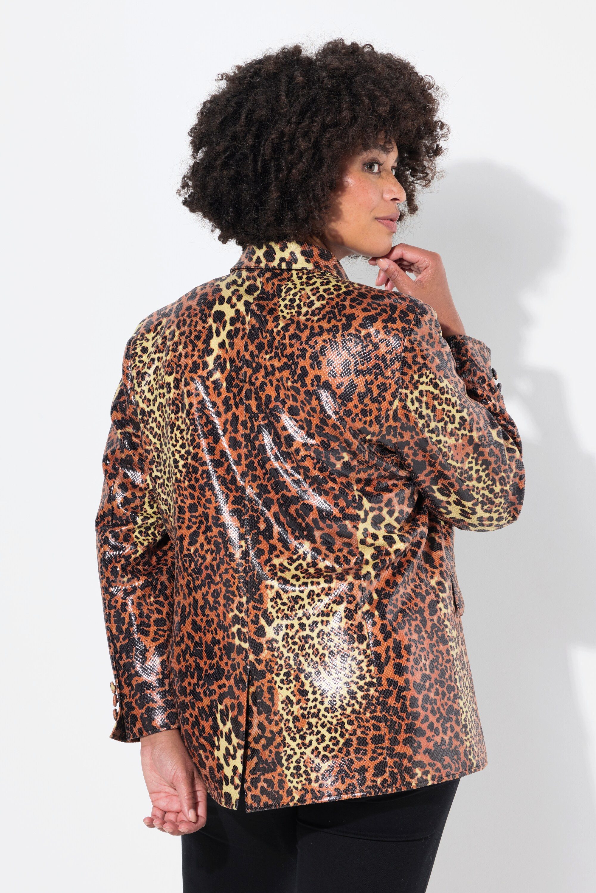 Angel of Style Blusenblazer Blazer Fitted Fit Leo-Muster Langarm