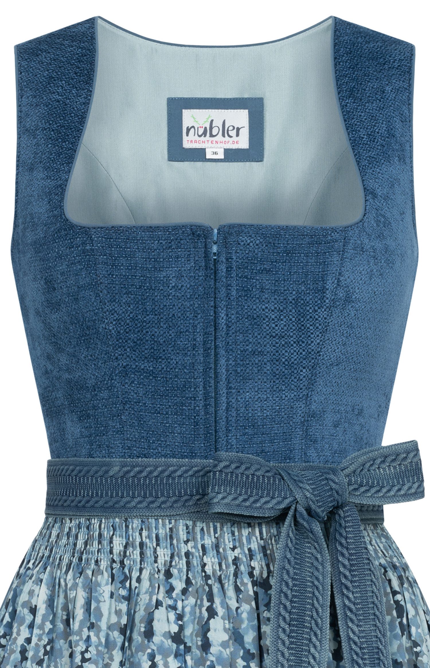 Nübler Dirndl Midi Dirndl Kalea in Kornblume von Nübler - Rocklänge 70 cm