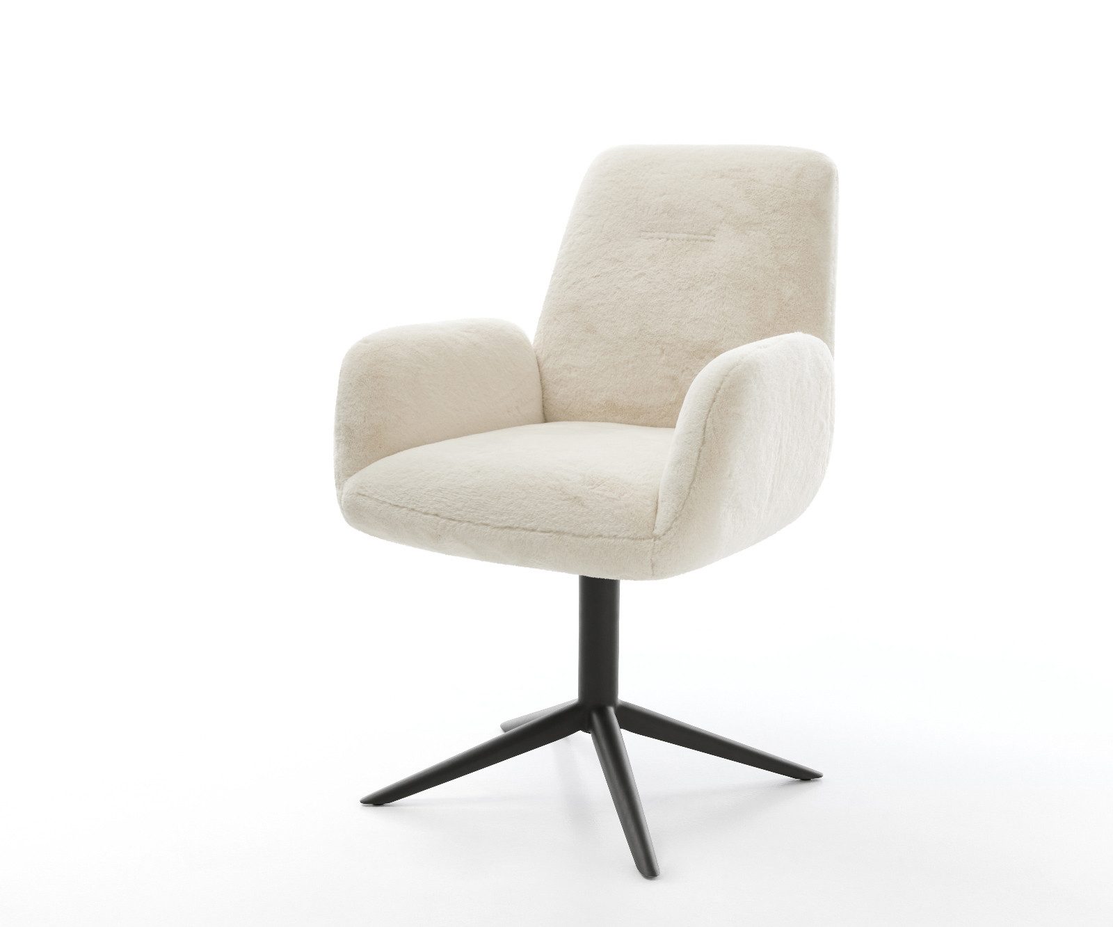 DELIFE Polsterstuhl Zoa-Flex, Fußkreuz Schwarz Plüsch günstig online kaufen