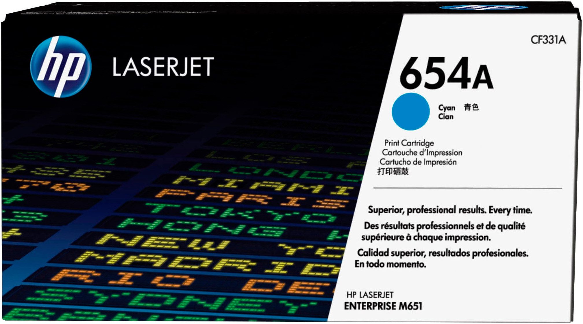 HP Tonerkartusche HP original Toner 654, Farben M/C/Y/B Größen A+X