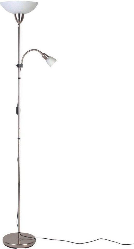 Brilliant Stehlampe Darlington, Lampe Darlington Deckenfluter Lesearm eisen/weiß  1x A60, E27, 60W, g, HÖHE DES FLUTERS - 1,78m