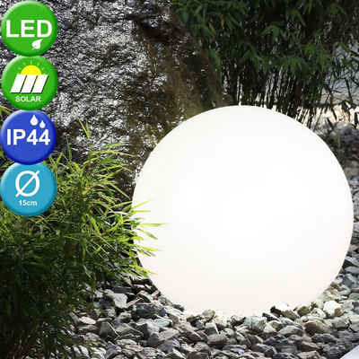 etc-shop LED Gartenleuchte, LED-Leuchtmittel fest verbaut, Solar Gartenlampe Erdspieß Kugel Solar LED Aussenleuchte Licht Leuchte