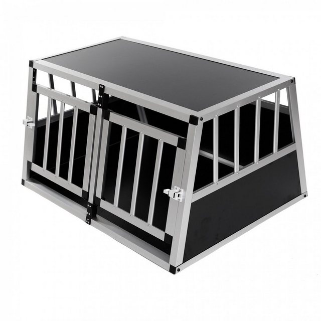 zoomundo Tiertransportbox Hundetransportbox / Kofferraumbox aus Aluminium - 2-Türig Premium