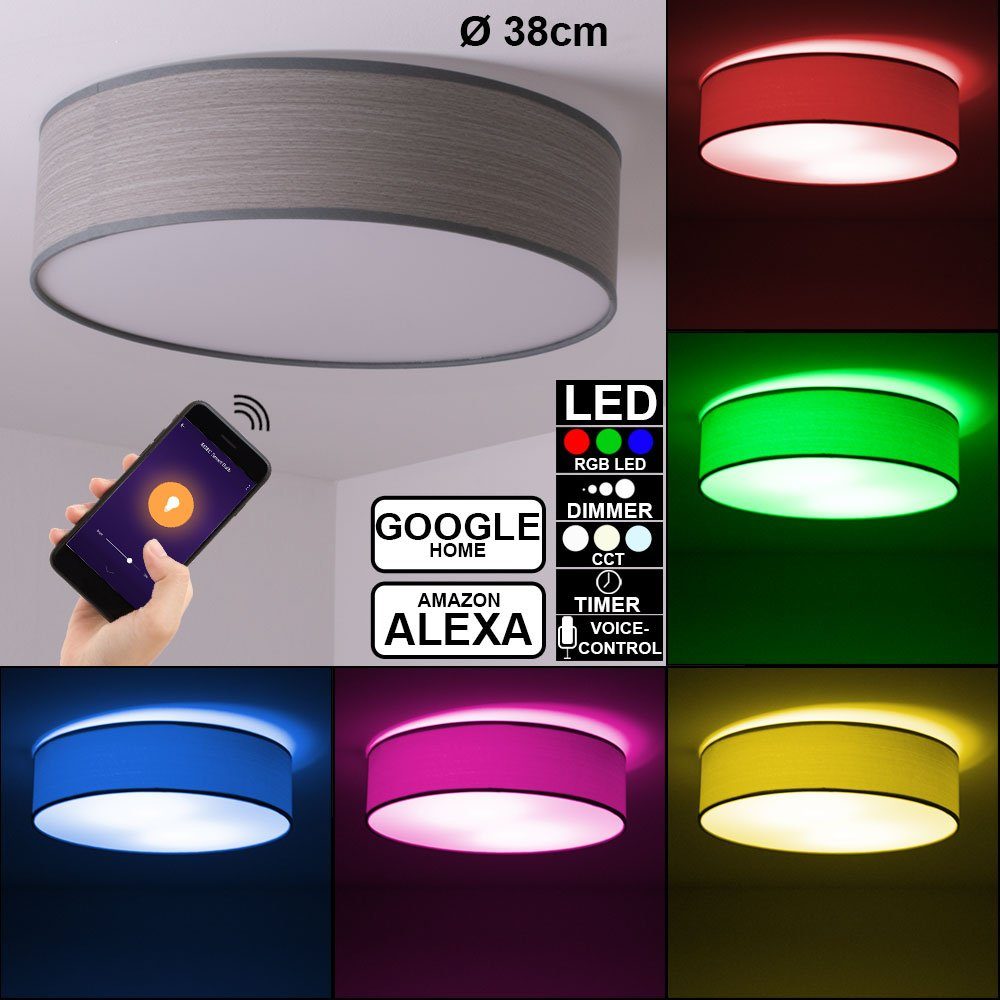 Smart RGB LED Farbwechsler Panel Decken Lampe Google Alexa Wifi Leuchte dimmbar 