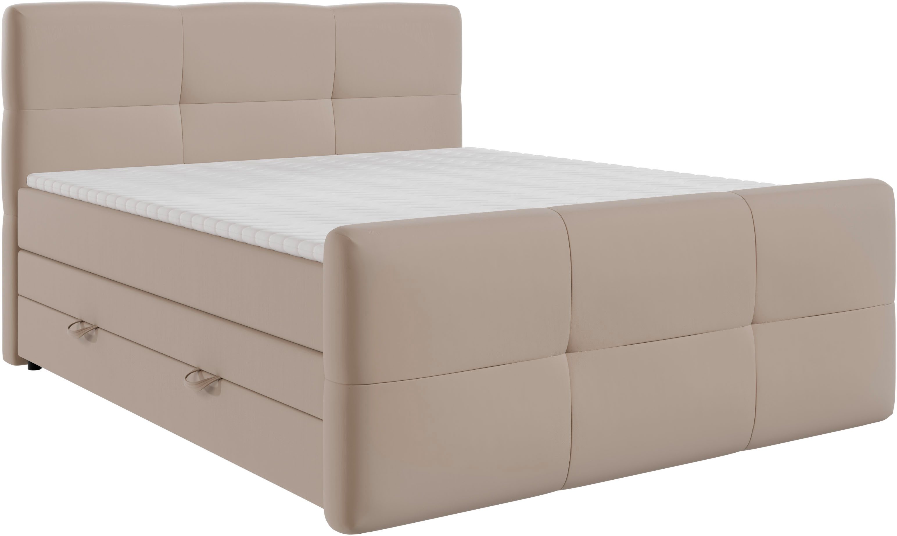 FORTE Boxspringbett STAR erhältlich in den Breiten 140cm, 160cm & 180cm, inkl. Bettkasten, inkl. Fußteil, erhältlich in verschiedenen Farben
