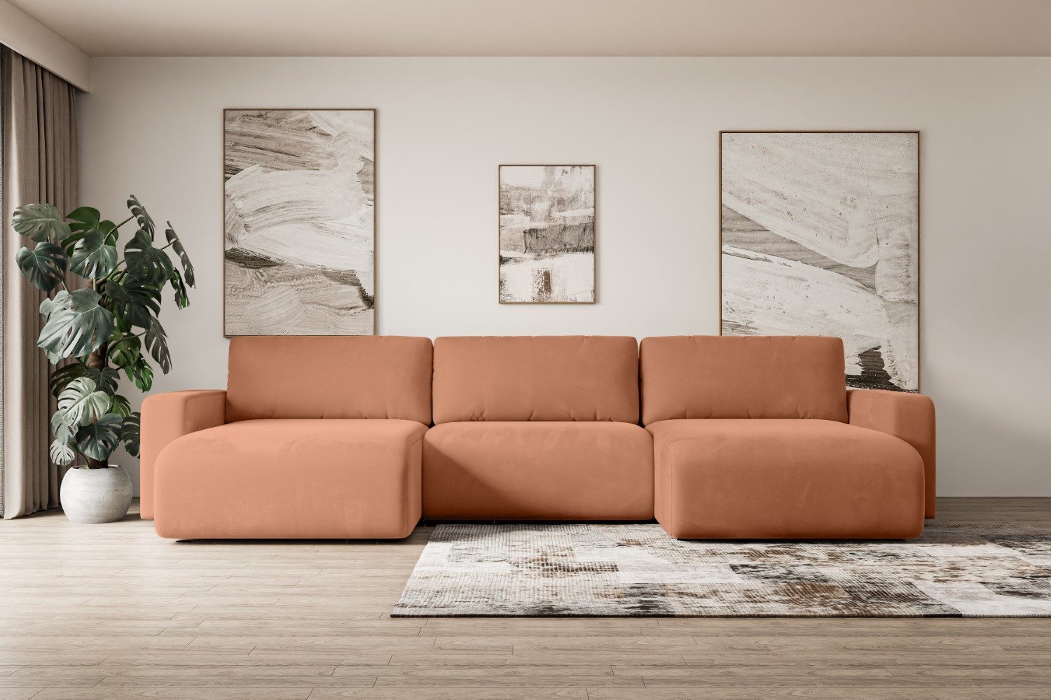 ALTDECOR Wohnlandschaft KLEEA-U, Couch mit Schlaffunktion, günstig online kaufen
